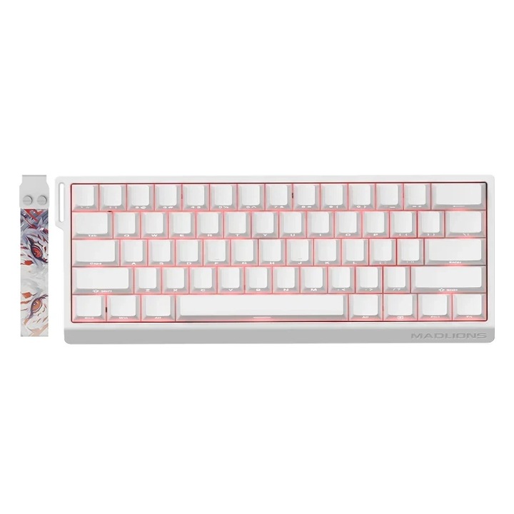 Клавиатура Madlions професионална геймърска механична клавиатура Professional Gaming Mechanical Keyboard MAD 60 HE Flagship - 8K, Magnetic Amber Pro Switches - White MAD-60-HE-WH