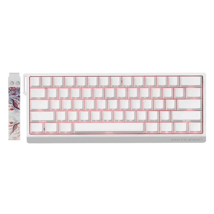 Клавиатура Madlions професионална геймърска механична клавиатура Professional Gaming Mechanical Keyboard MAD 60 HE RGB - 1K, Magnetic Amber Pro Switches - White MAD-60-HE-RGB-WH