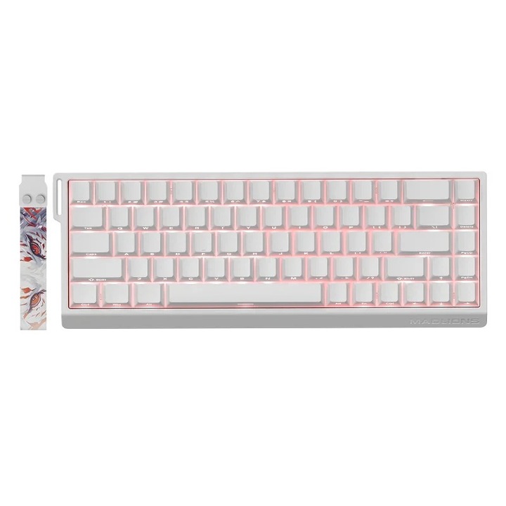 Клавиатура Madlions професионална геймърска механична клавиатура Professional Gaming Mechanical Keyboard MAD 68 HE RGB - 1K, Magnetic Amber Pro Switches - White MAD-68-RGB-WH