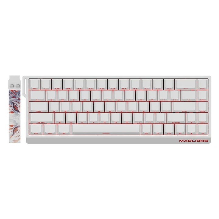 Клавиатура Madlions професионална геймърска механична клавиатура Professional Gaming Mechanical Keyboard MAD 68 R White- 8K, Kunlun Magnetic Switches [Linear] MAD-68-R-WH