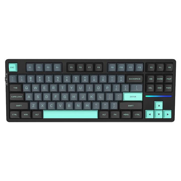 Клавиатура VGN безжична геймърска механична клавиатура Wireless Gaming Mechanical Keyboard - V87 Caribbean Blue - Power Silver Switches [Linear] V87-GREY-BL-PS