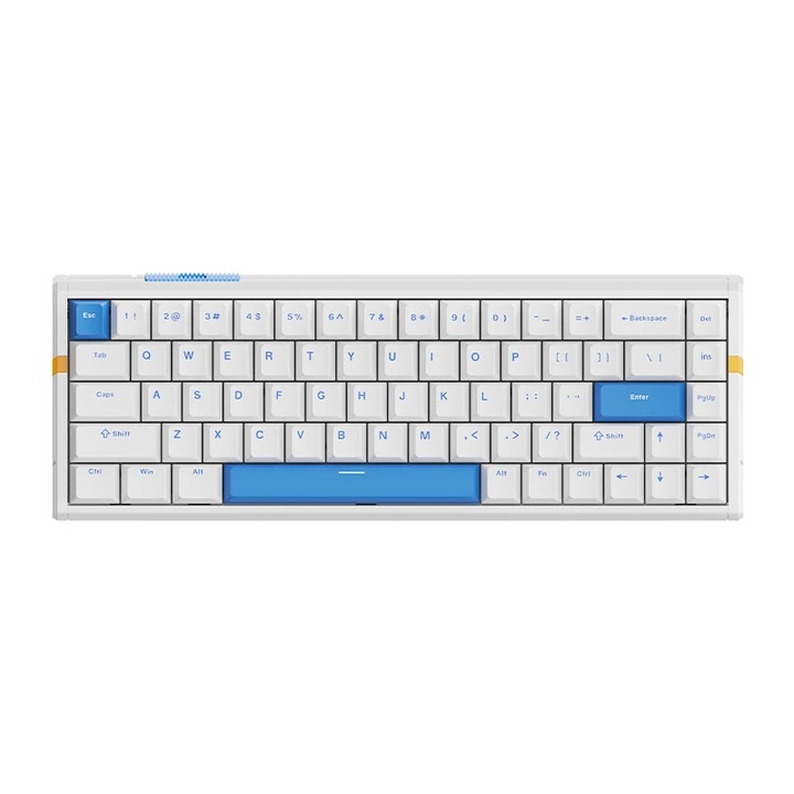Клавиатура ATK професионална геймърска механична клавиатура Professional Gaming Mechanical Keyboard RS6 - 8K, Gateron Jade Pro Switches [Linear] - White RS6-WH-GJP