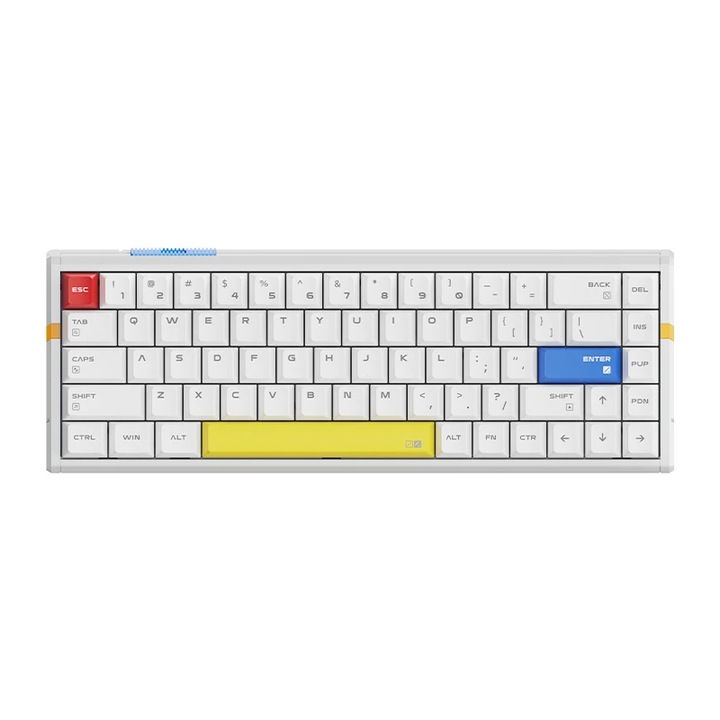 Клавиатура ATK професионална геймърска механична клавиатура Professional Gaming Mechanical Keyboard RS6 Ultra - 8K, TTC RGB Magneto Switches [Linear] - White Shadow RS6-ULTRA-WSW-TTC