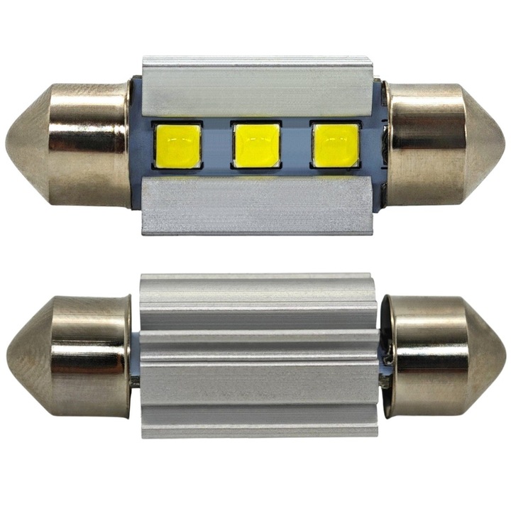 Autóipari LED csőizzó, motoLEDy, SV8.5 C10W, 41mm, 320lm, autóbelső, rendszámtábla és csomagtér világításhoz, Xenon fehér 5500K, 4 darabos készlet, 10-30V, CANBUS, polaritásmentes, ütésálló, 50 000 óra élettartam