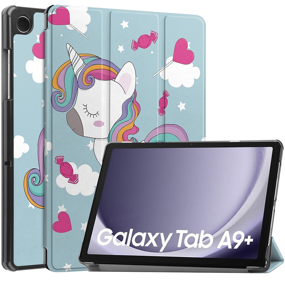 Husa pentru Samsung Galaxy Tab A11 Plus / A9+ Plus 11 inch UltraSlim de tip stand functie sleep/wake-up, protectie 360, unicorn