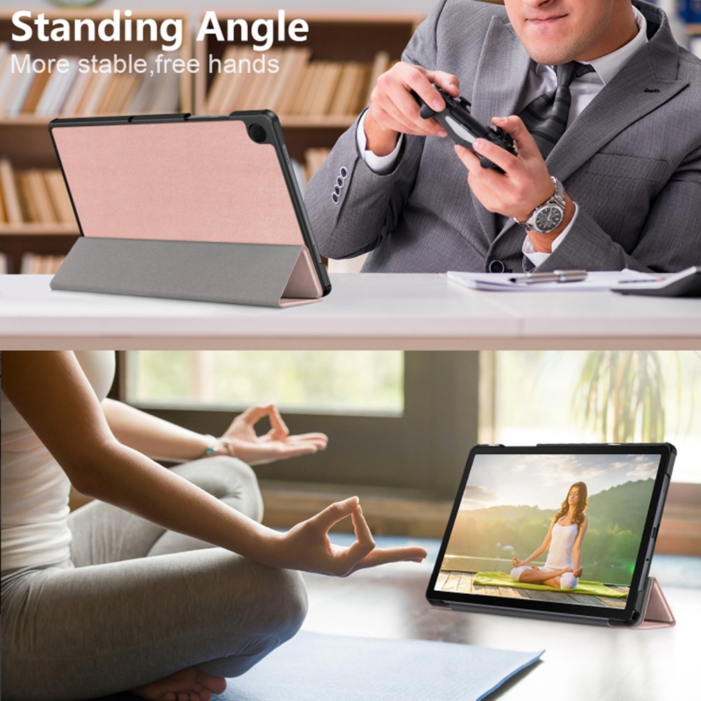Husa pentru Samsung Galaxy Tab A11 Plus 11 inch tip stand functie sleep/wake-up si inchidere magnetica, protectie 360 - rose gold