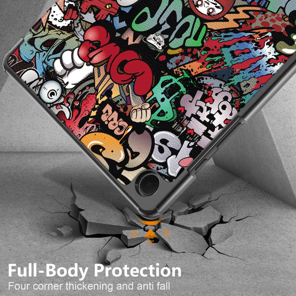 Husa pentru Samsung Galaxy Tab A11 Plus 11 inch tip stand functie sleep/wake-up si inchidere magnetica, protectie 360 - Graffiti