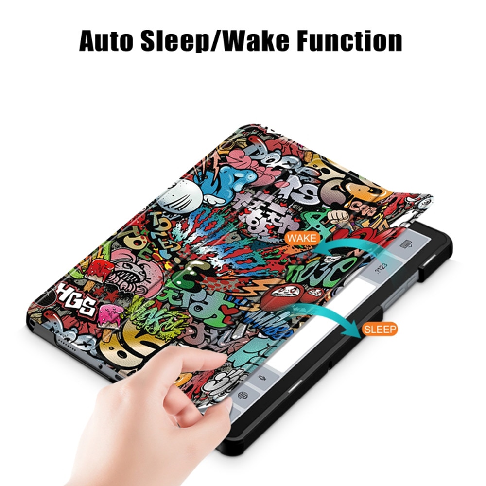 Husa pentru Samsung Galaxy Tab A11 Plus 11 inch tip stand functie sleep/wake-up si inchidere magnetica, protectie 360 - Graffiti