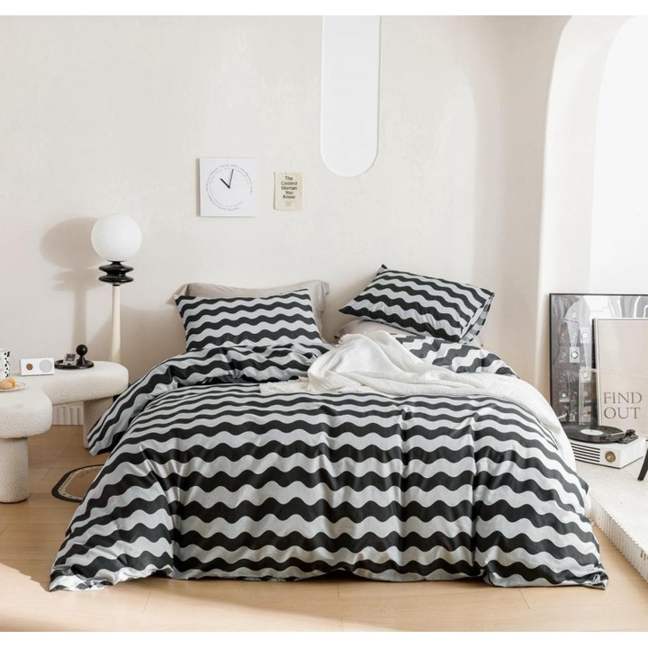 Set de lenjerie de pat Spalno Belio.bg Mediterranean Breeze, Dimensiune dubla 200/220, Microsatin