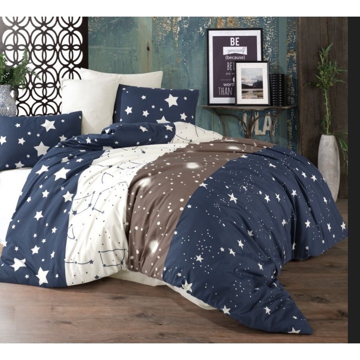 Set Lenjerie de pat, Spalno Belio.bg Night Sky, Dimensiune single 150/220 cm