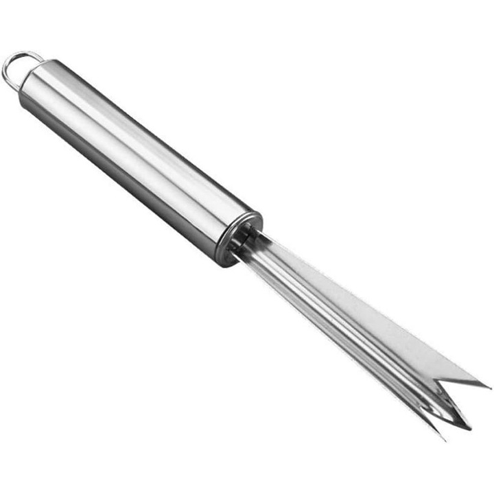 Curatator de seminte ananas, Enforose, forma V, otel inoxidabil 304, 18x18cm