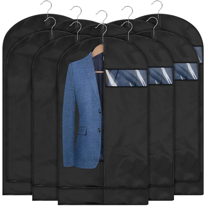 Sac de vidat Enforose, transparent, cu fereastra PVC, set de organizatoare pentru imbracaminte, incaltaminte