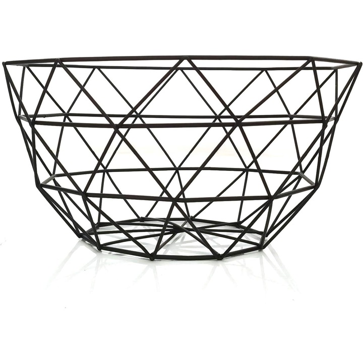 Купа за морски дарове, Enforose, неръждаема стомана, отворен дизайн, черна