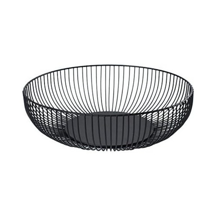 Bol decorativ pentru masa, Enforose, din metal, design modern, capacitate mare, structura goala, 30x30cm