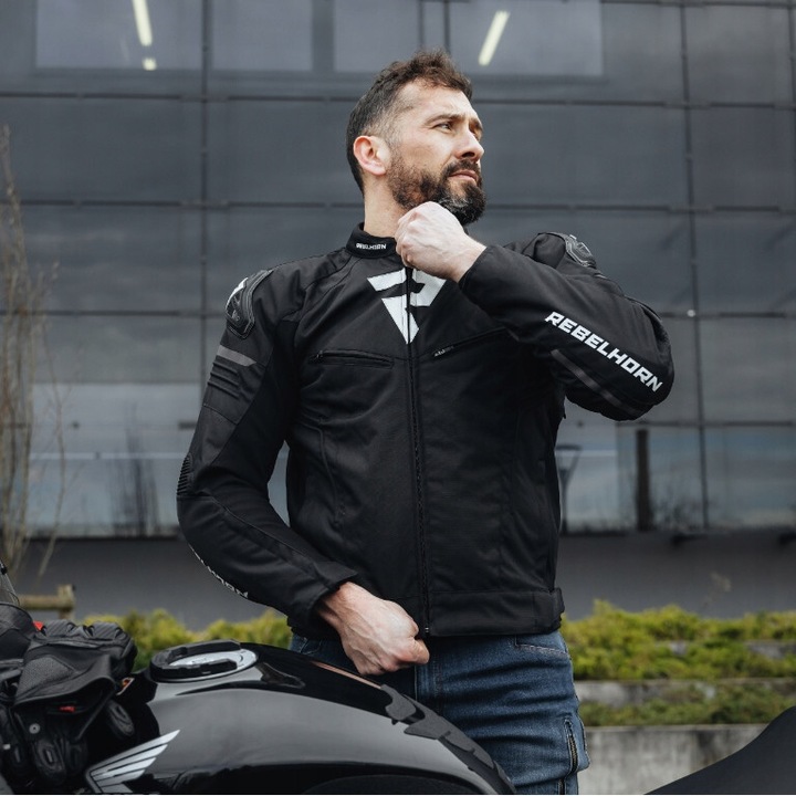 Jacheta moto Rebelhorn Vandal TJ, 9XL, poliester 500D, membrana waterproof, set cu protectii CE