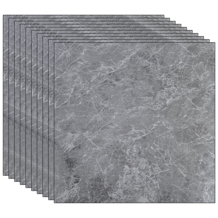 Set 24 x placi din PVC autoadezive pentru podea/perete NEXTLY, reutilizabile, waterproof, ajustabile, adeziv puternic, usor de montat, suprafata acoperire 5 mp, 45.6 x 45.6 cm, 1.5 mm grosime ALM-2-2