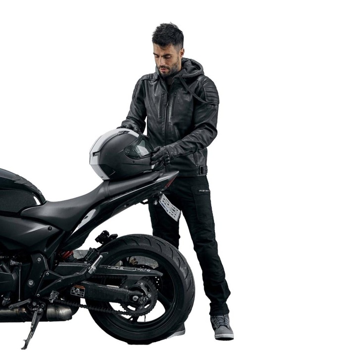 Jacheta moto barbati Rebelhorn, Negru, S