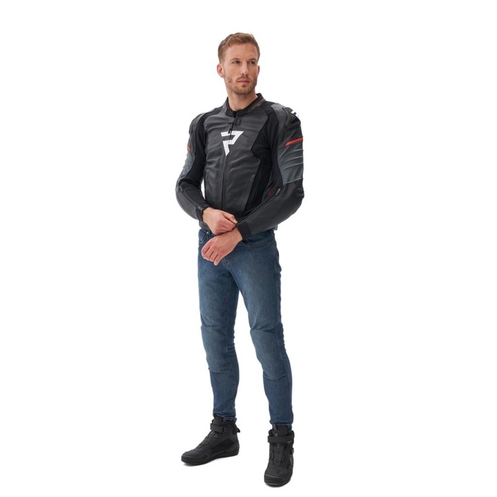 Jacheta moto barbati Rebelhorn, Negru, 52EU