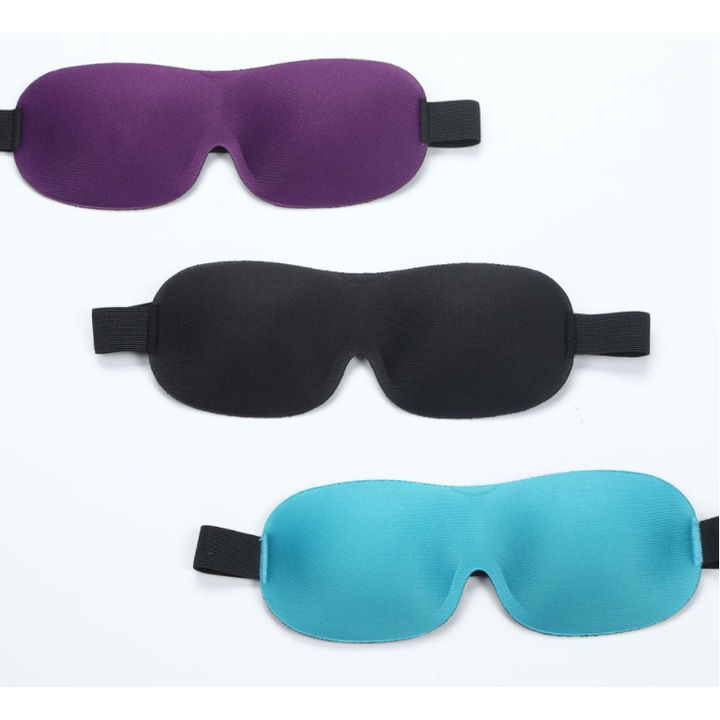 Masca de ochi din matase, Enforose, set de 3, ajustabila, elastic blackout, pentru meditatie si calatorii