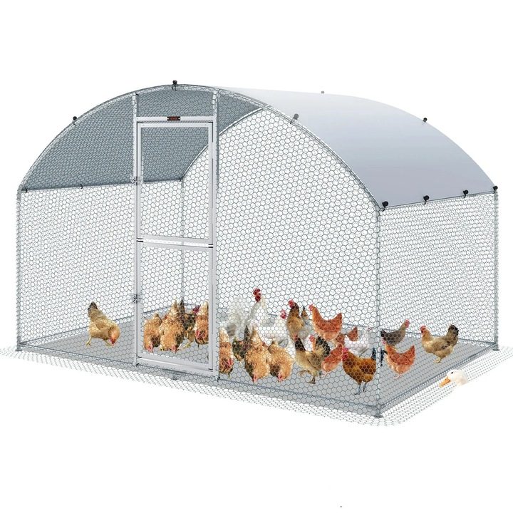 Fém madárkalitka, 1,9x2,5x1,6 m, vízálló védelemmel, ezüst