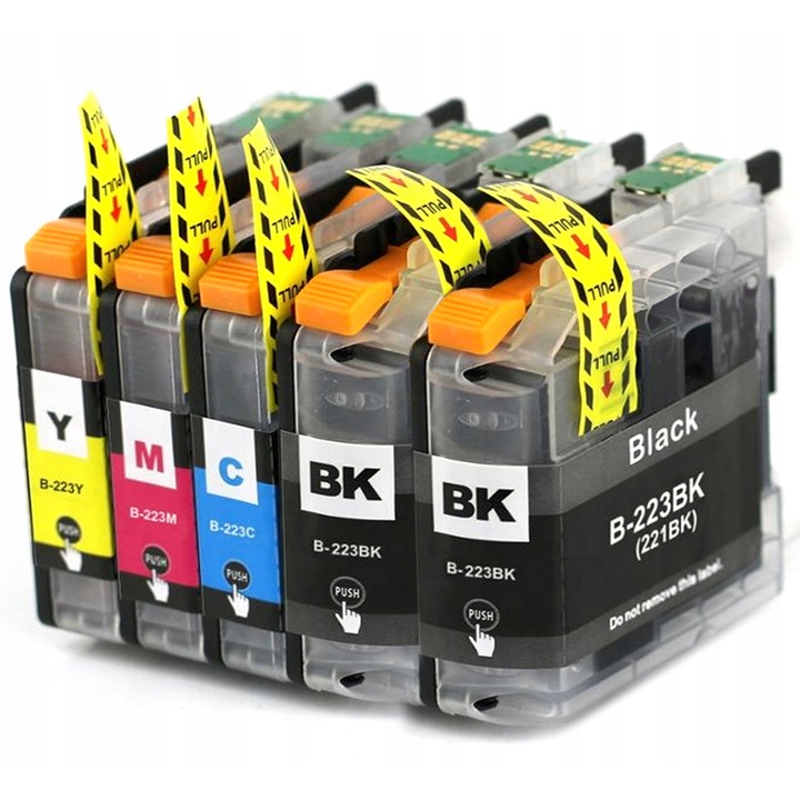Tintapatronkészlet, EMB, Brother kompatibilis, LC-223/B-223, Többszínű, 5 darab 2xFekete 25 ml, 1xKék 15 ml, 1xPiros 15 ml, 1xSárga 15 ml