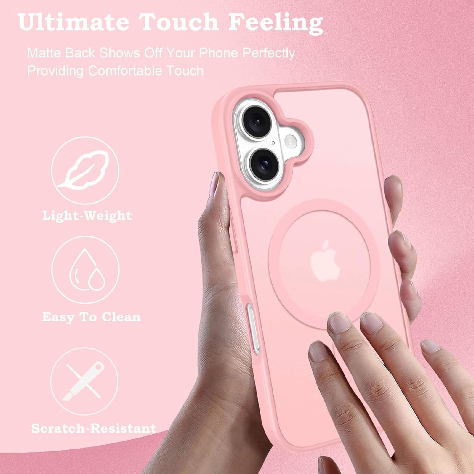 Husa telefon compatibila iPhone 15, Hggzeg, Husa protectie, Magnetica, Incarcare Wireless, Margini ridicate pentru protectia ecranului, Antizgarieturi, Design ultra slim, Design mata, Usor de instalat, TPU/PC, Roz