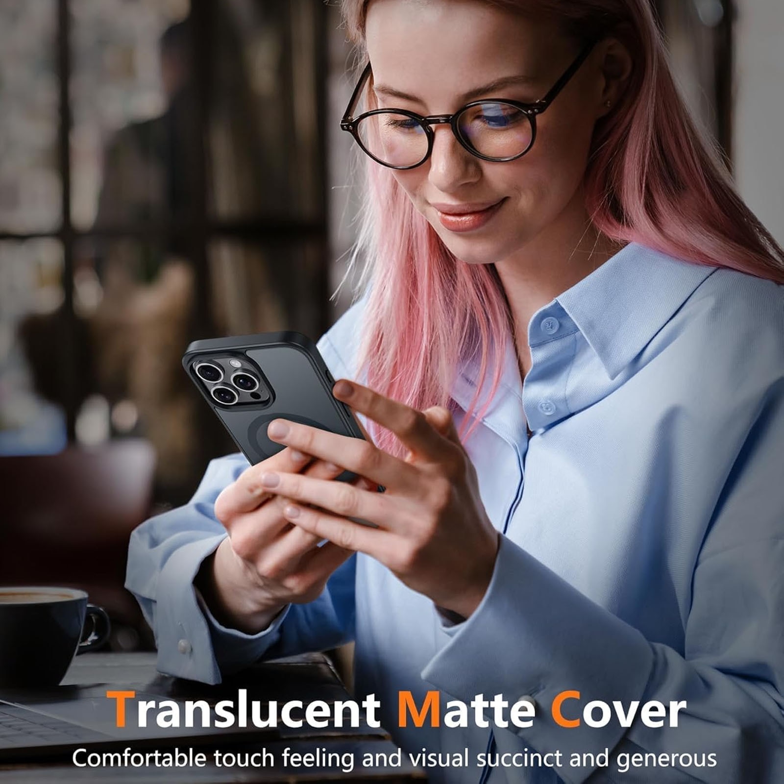 Husa telefon compatibila iPhone 15, Hggzeg, Husa protectie, Magnetica, Incarcare Wireless, Margini ridicate pentru protectia ecranului, Antizgarieturi, Design ultra slim, Design mata, Usor de instalat, TPU/PC, Roz