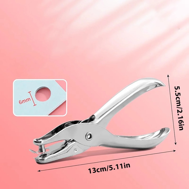 Perforator YANYXR multifunctional mini, gauri rotunde 3mm si 6mm, negru, compact