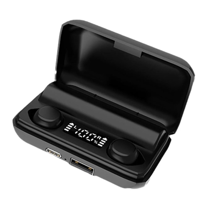 Casti wireless YANYXR N4X7, invizibile, Bluetooth 5.3, rezistente la apa, 4mm, negru
