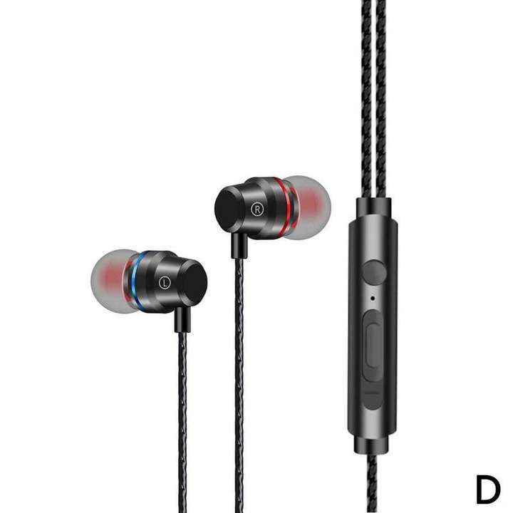 Casti in-ear YANYXR Type-C, microfon, negru 1.2m