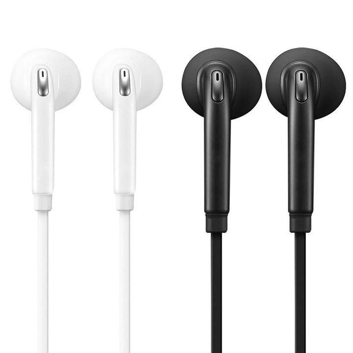 Casti cu fir YANYXR, microfon, control volum, negru-alb, universal