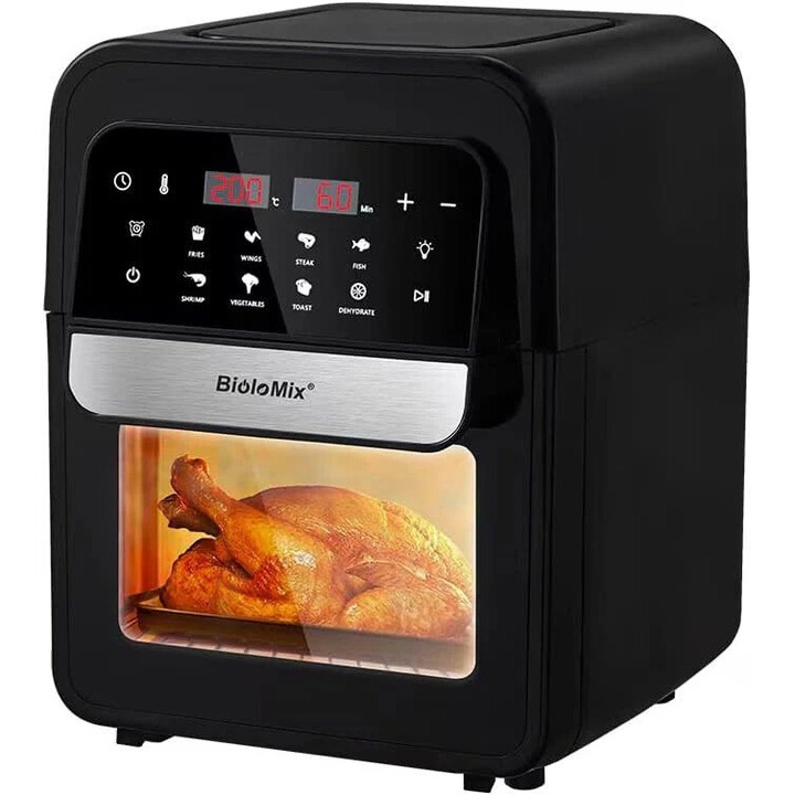 Légkeveréses fritőz, 7L, érintőképernyős, AF536, fekete