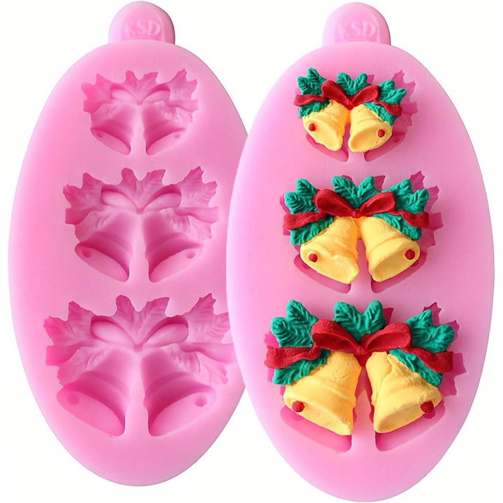 Cadou perfect pentru copt, matrita din silicon pentru frunze de ilfin de Craciun, design antiaderent pentru o eliberare usoara, forme de copt reutilizabile si durabile din silicon cu rezistenta la caldura si frig