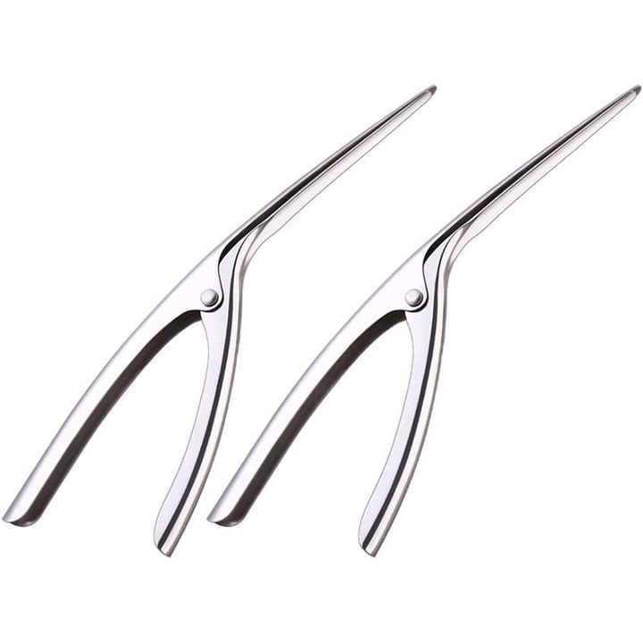 Curatator de creveti din otel inoxidabil, Enforose, cu maner ergonomic, set de unelte pentru prepararea fructelor de mare