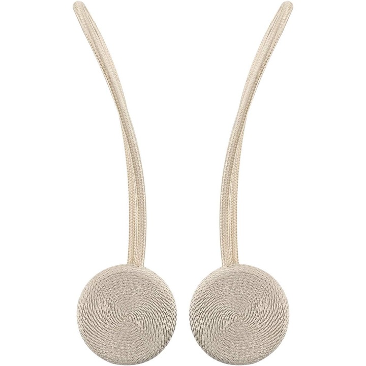 Bride pentru perdele Enforose, set 2 bucati, design macaron, culoare alb, 100x170cm