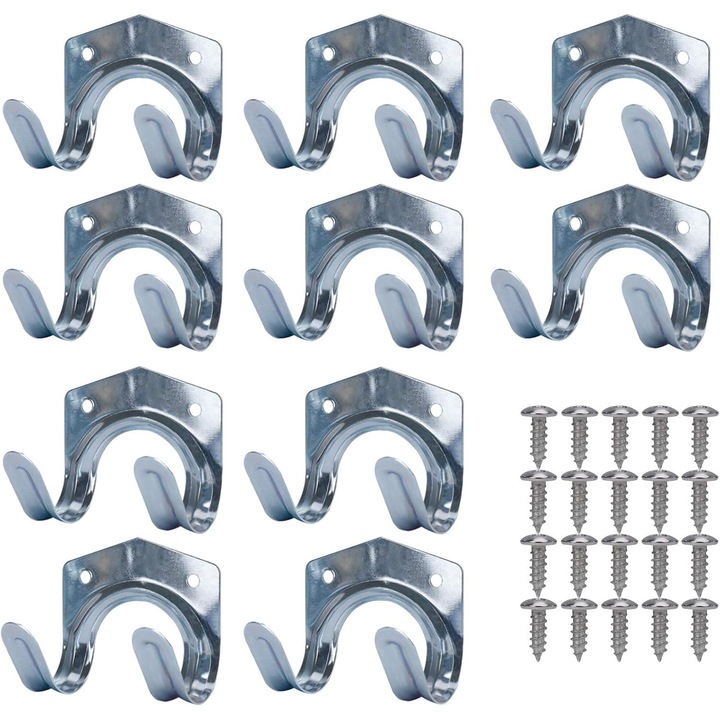 Органайзер за инструменти, Enforose, комплект от 10 куки от неръждаема стомана, компактен дизайн, за гараж или работилница
