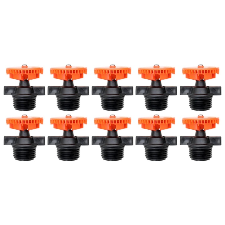 Set 10 duze irigare YANYXR rotative 360°, pulverizare uniforma, 4 minute, multicolor