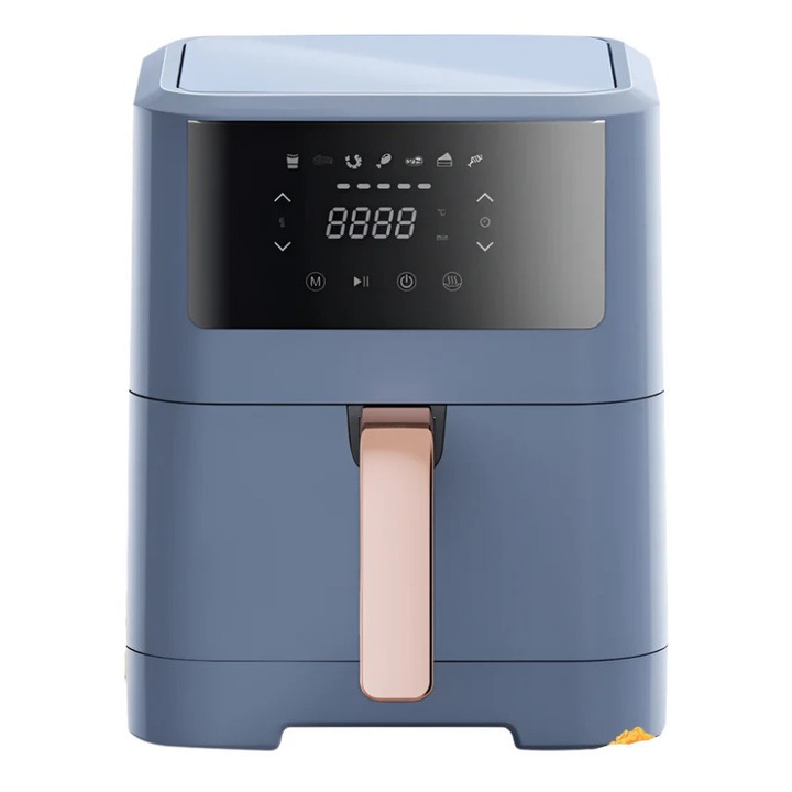 Elektromos légkeveréses fritőz, 9L, B,EU, intelligens hőmérséklet-szabályozás, 2400W, fekete/kék