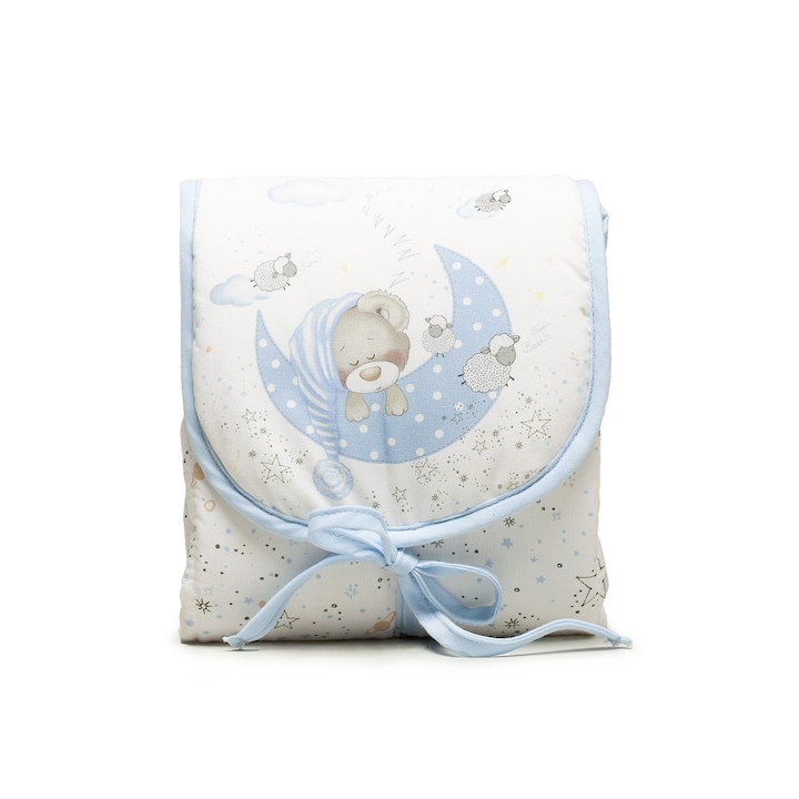 Masa de infasat, Interbaby, 45x75cm, waterproof, alb/albastru