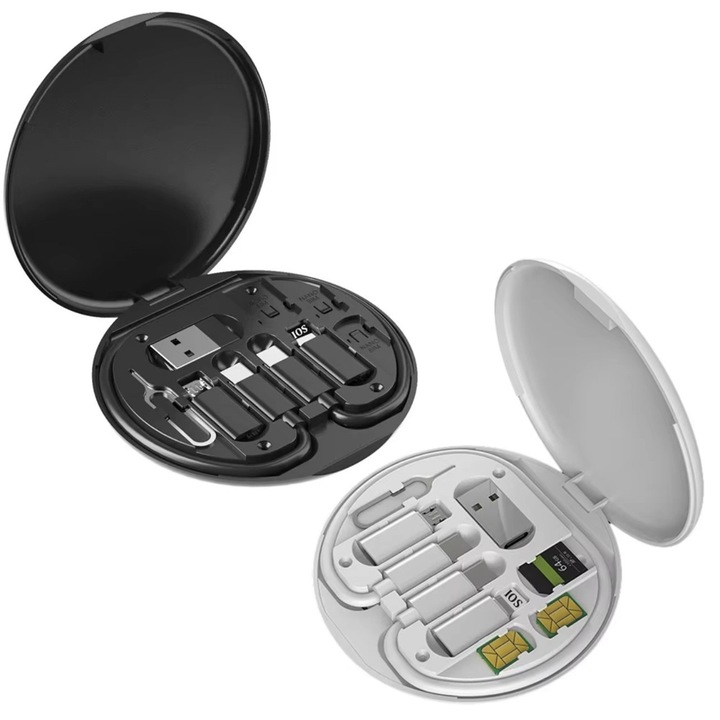 Multi USB Type C 60W комплект кабели за адаптер за зареждане, USB адаптер, IOS, бързо зареждане, държач за телефон, компактен, налични цветове бял/черен