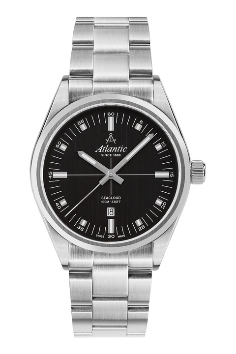 Atlantic, Часовник Swiss Made от неръждаема стомана, Сребрист