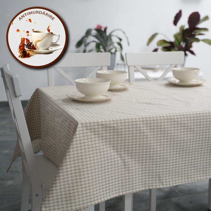 Folteltávolító terítő 100% pamut 160x220 cm, Elegáns krémbézs