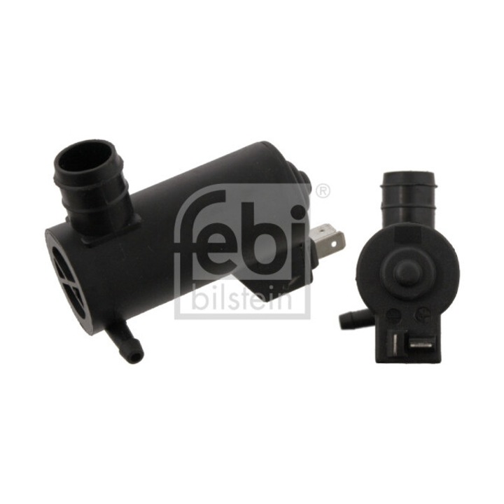 Ablakmosó szivattyú FEBI BILSTEIN 26651, 2 csatlakozó, 12V, fekete