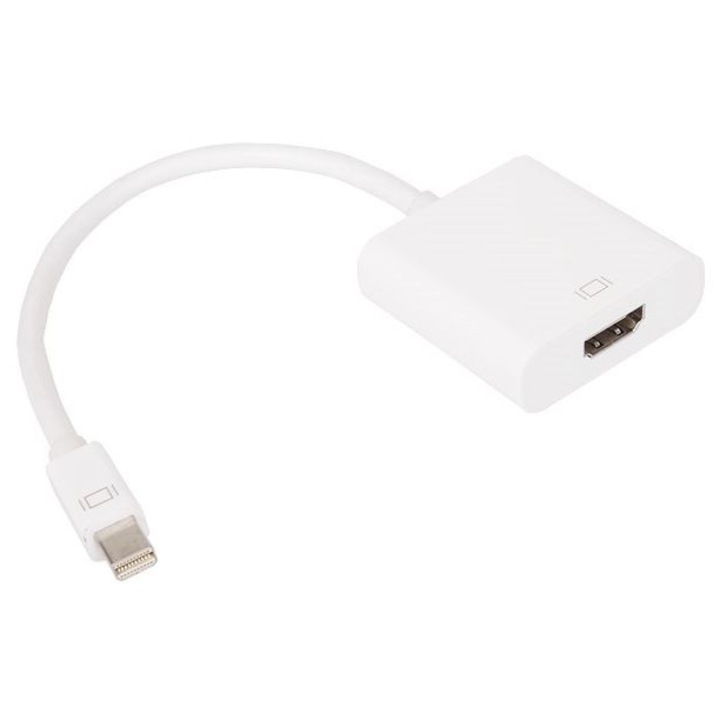Адаптер, VCom, Mini Display Port M към HDMI F, 0.15 m, бял