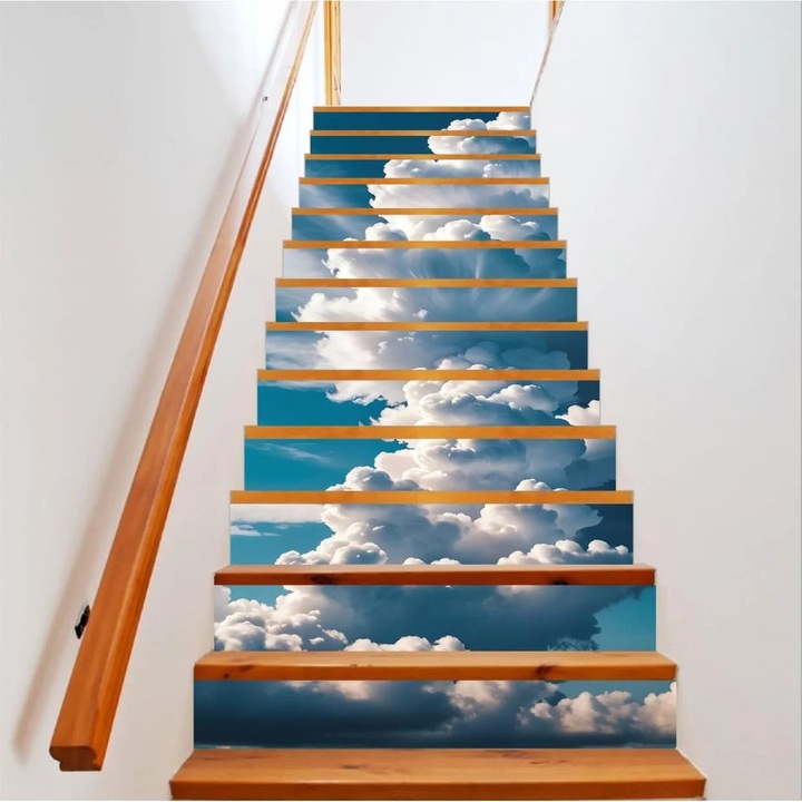 Dekoratív matrica belső lépcsőkhöz öntapadós, nagy felbontású nyomtatás méret 200 x 124 cm kód: AVX-STAIRS-08