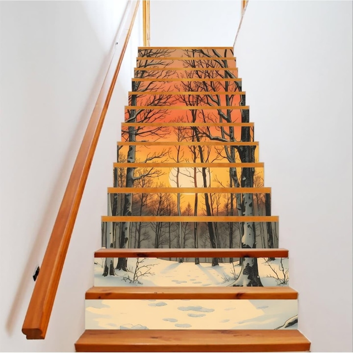 Dekoratív matrica belső lépcsőkhöz öntapadós, nagy felbontású nyomtatás méret 200 x 124 cm kód: AVX-STAIRS-10