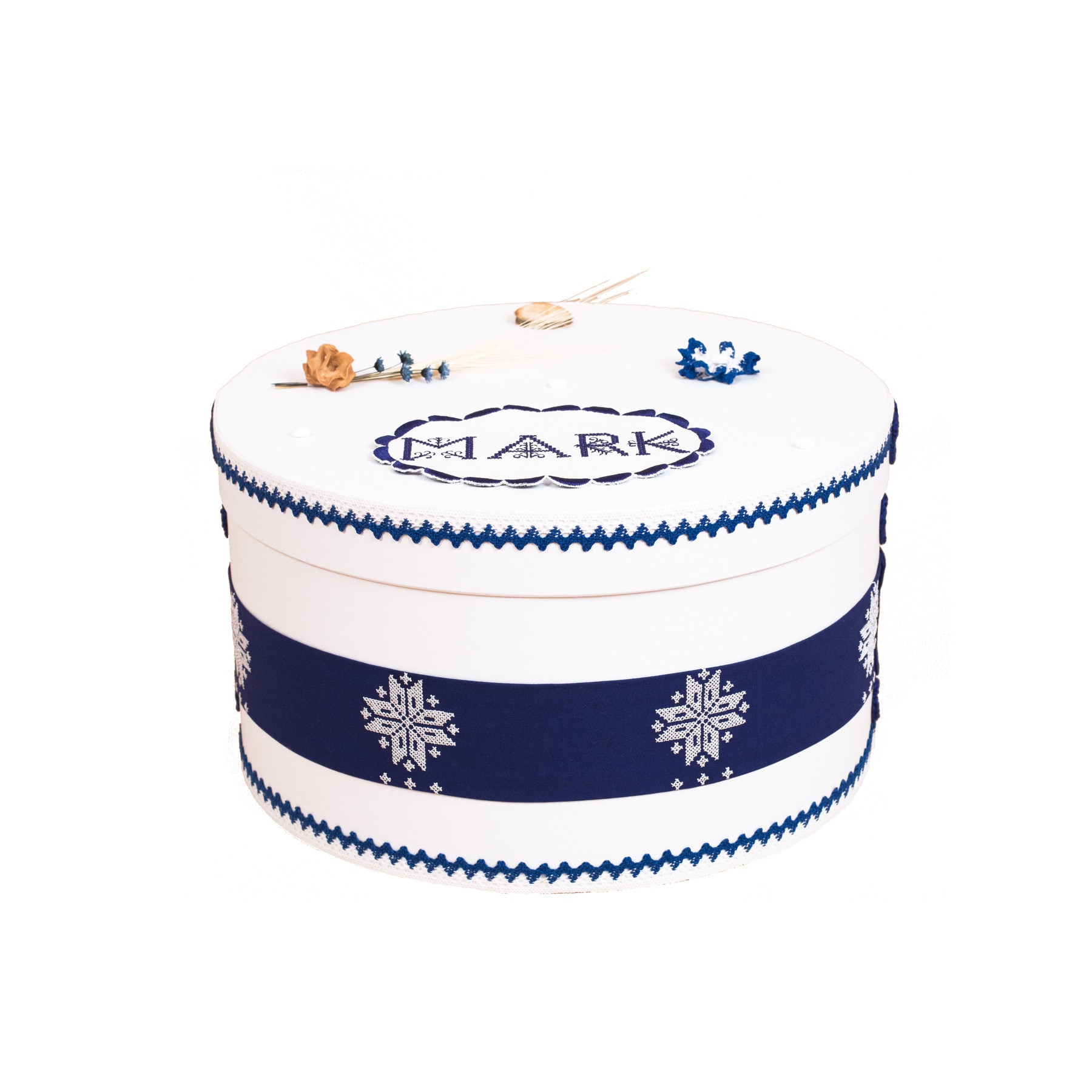 Cutie trusou botez personalizata, bleu, Deco Artis