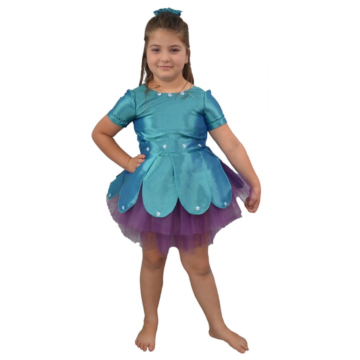 Rochita Floricica 36 masura 110, verde aqua cu mov