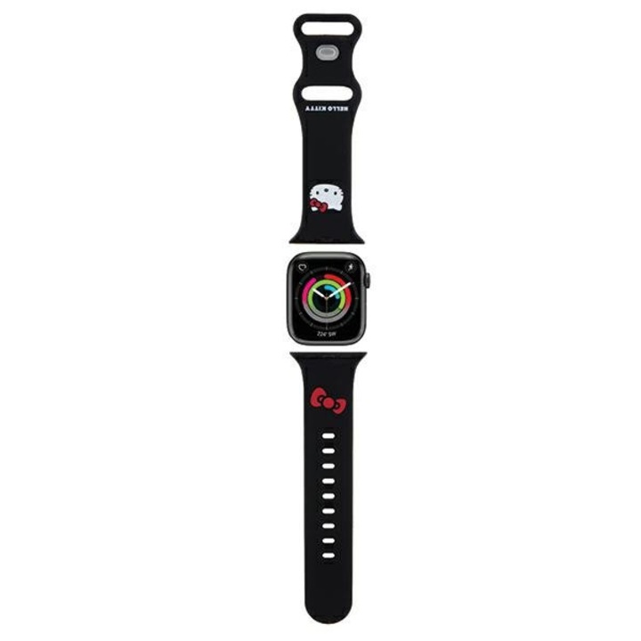 Szíj Apple Watchhoz 1/2/3/4/5/6/7/8/9/10/SE/SE 2 38/40/41/42mm, Q71, szilikon, fekete