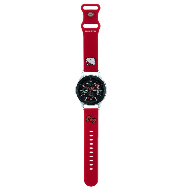 Curea pentru Samsung Watch 46mm/Watch 3, Huawei Watch GT 2/GT 3 46mm, Q77, Silicon, Red